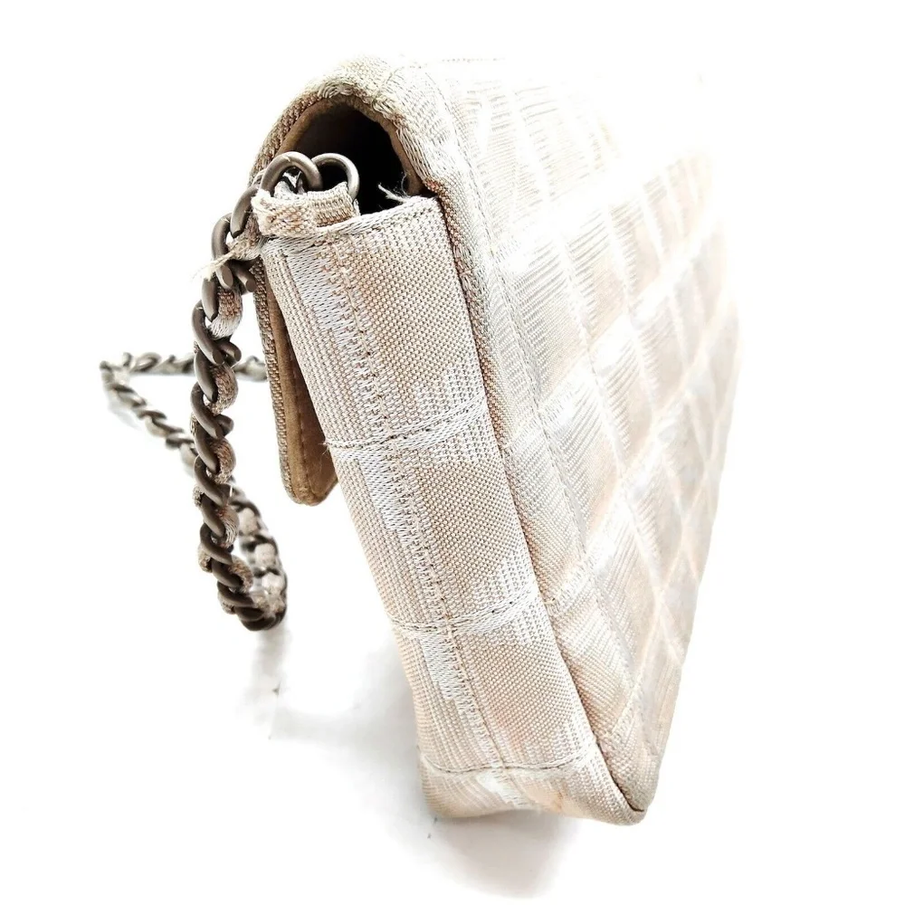 Chanel East West Canvas Shoulder Bag